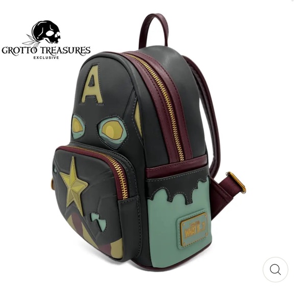 LOUNGEFLY MARVEL WHAT IF? ZOMBIE CAPTAIN AMERICA COSPLAY MINI BACKPACK - Picture 3 of 8
